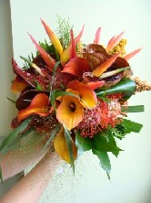 Exotic tied brides bouquet